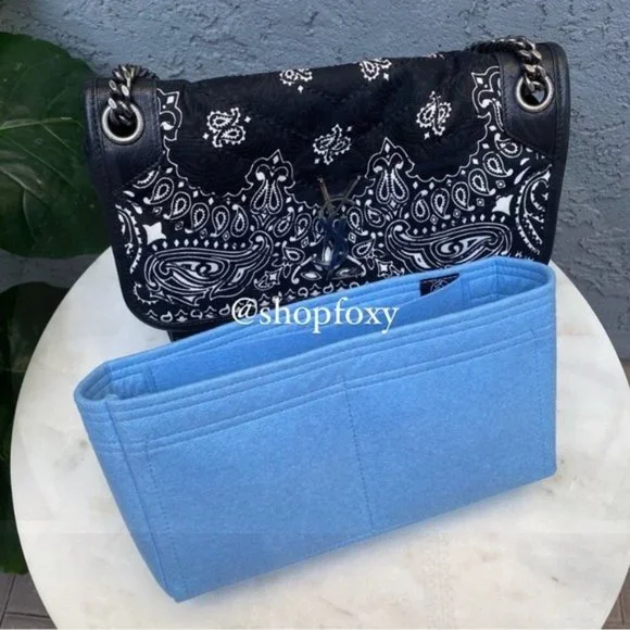 SOLD Saint Laurent YSL Medium Niki Chevron Quilted Bandana Bag - Picture 3 of 16